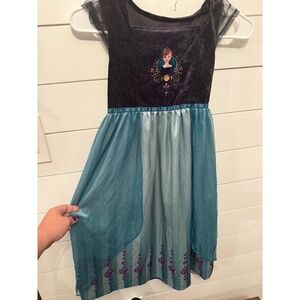 Disney Frozen‎ Anna Girls 8 Costume Dress Blue Teal Glitter Tulle Layered